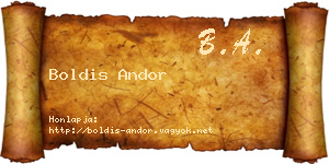 Boldis Andor névjegykártya